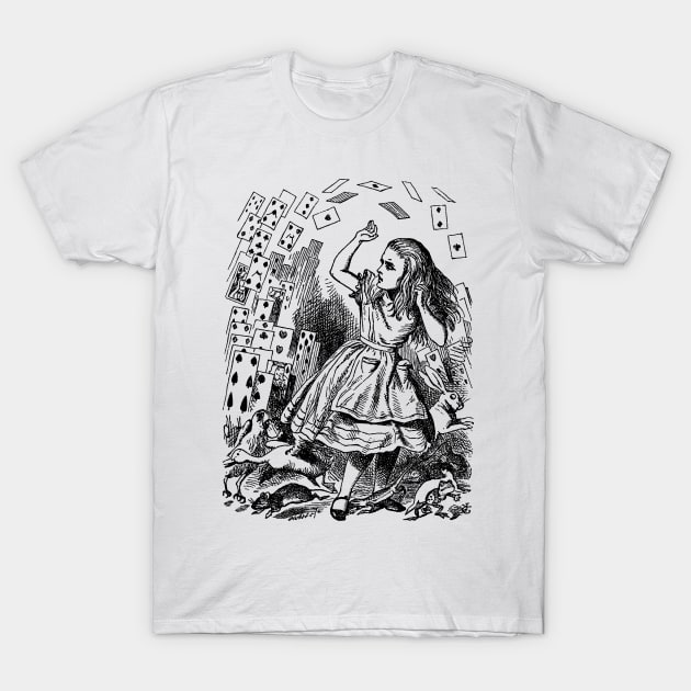 Vintage Alice with Cards, Alice in Wonderland T-Shirt by MasterpieceCafe